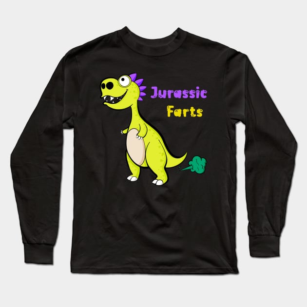Jurassic Farts Long Sleeve T-Shirt by Art by Nabes